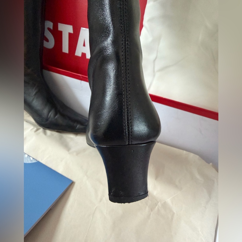 STAUD Wally Black Leather Knee-High Boots - Picture 11 of 15
